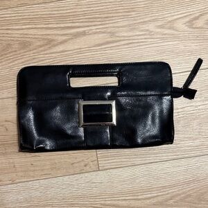 Nine West Black Cutout Handle Clutch - Stylish Evening Bag